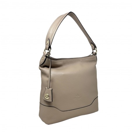Sac besace POURCHET Beige face Sac besace POURCHET Beige face