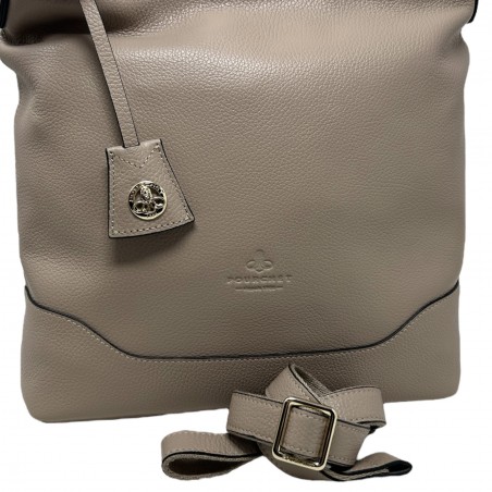 Sac besace POURCHET Beige detail bandoulière amovible