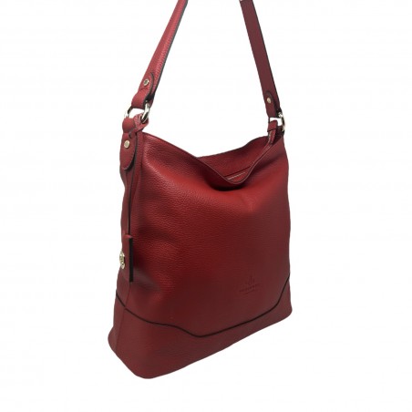 Sac besace POURCHET Beige rouge