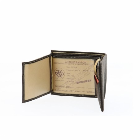 Portefeuille a l'italienne poche zippé 62-649 chataigne interieur