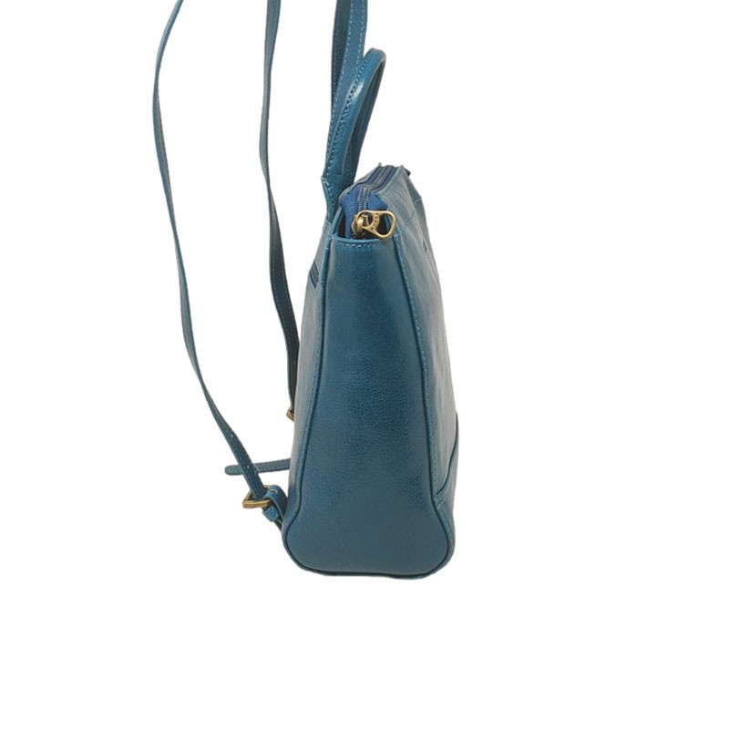 Sac à dos bleu vue côté