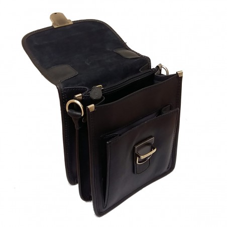 Petite sacoche homme 31018 noir ouvert