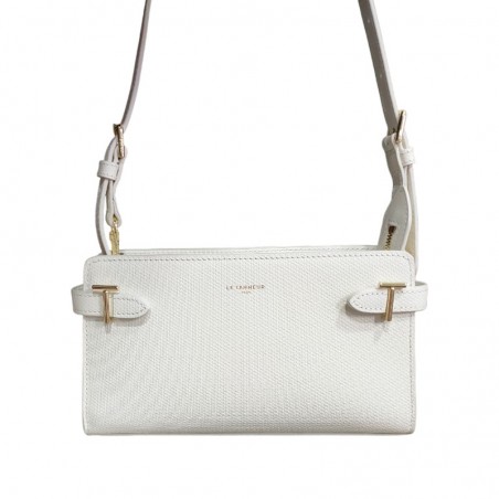 Pochette blanche vue de face avec bandoulière