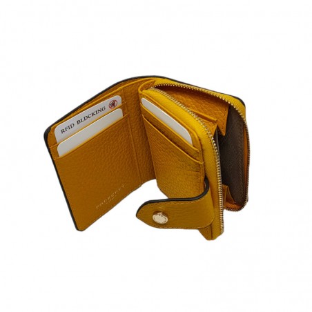 Mini portefeuille jaune vue de dessus Mini portefeuille jaune vue de dessus
