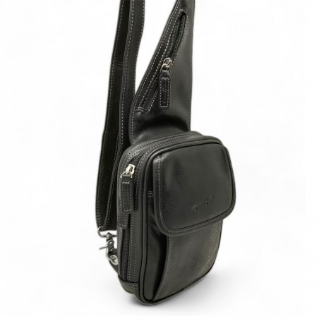 Sac holster homme Gérard Henon 8150 Sahara noir côté