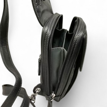 Sac holster homme Gérard Henon 8150 Sahara noir ouvert