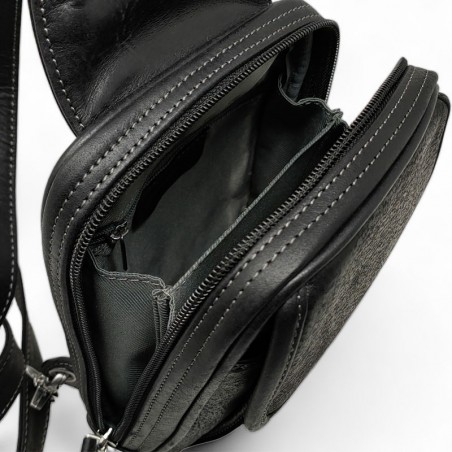 Sac holster homme G Henon noir ouvert