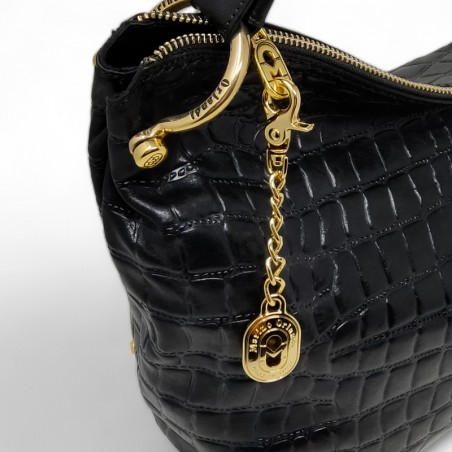 Marino Orlandi sac besace effet croco noir charm