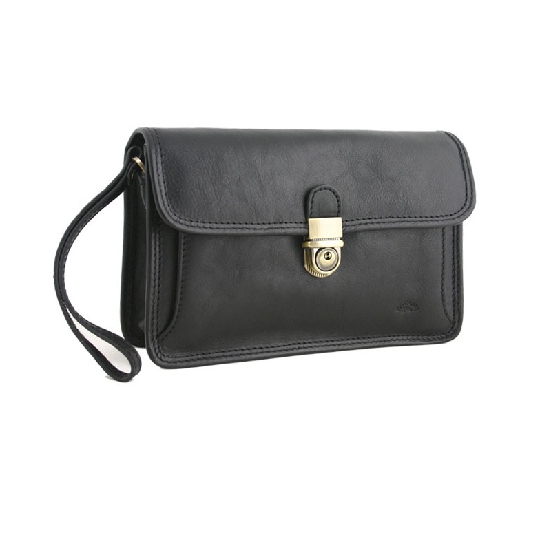 Sacoche homme à rabat KATANA noir face 31030