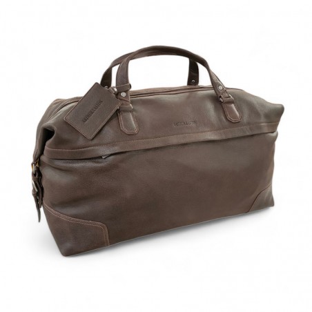 sac de voyage cuir Arthur aston 62-1069 chataigne face