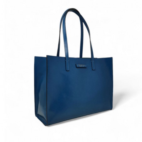 Sac shopping bleu vue de face