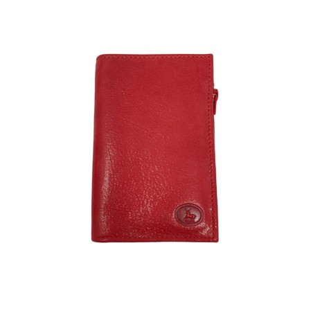 Portefeuille dame FRANDI carte et identité rouge