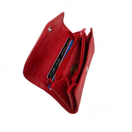 Petit porte monnaie Dame FRANDI glitter rouge ouvert