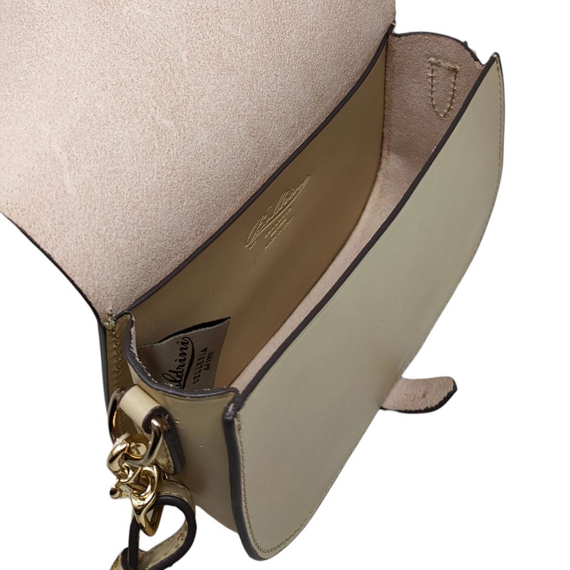 Boldrini petit sac bandoulière beige ouvert