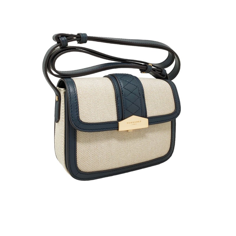 Sac Bandoulière Pourchet Cuir Bordeaux - Réf #675 - Dimensions 33x27x8 Cm - Occasion Authentique