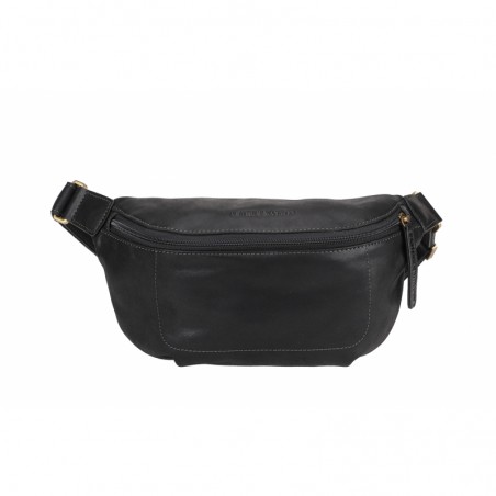 sac banane cuir homme 2358-03 noir face