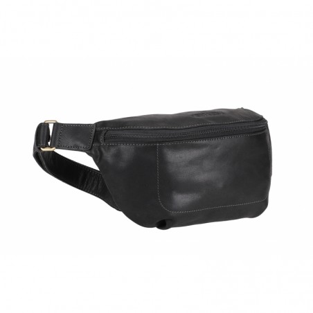 sac banane cuir homme 2358-03 noir coté