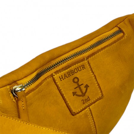 Sac banane simple cuir souple Harbourd 2nd jaune  detail ancre