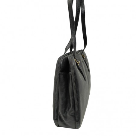 Sac épaule porte PC dame katana noir cote