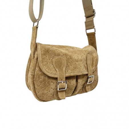 Sac Mini Musette Berthille velours tressé face