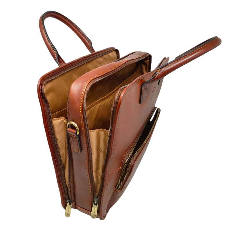 Sac porte document KATANA 31144 marron ouvert
