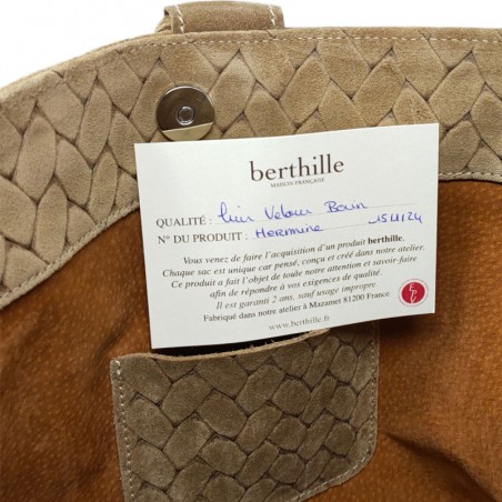 Berthille sac porté épaule Petite Hermine sable carte d'identité