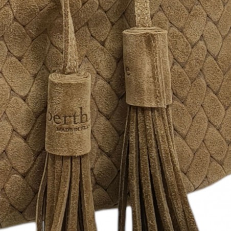 Berthille sac porté épaule Petite Hermine sable détail pompom