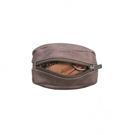Porte monnaie en grain de café marron chocolat vue sur l’intérieur Porte monnaie en grain de café marron chocolat vue sur l’intérieur