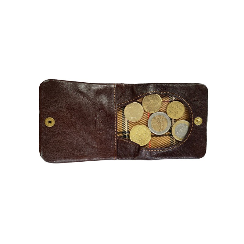 Porte-monnaie cuvette TONY PEROTTI PER IT1636 marron chocolat ouvert