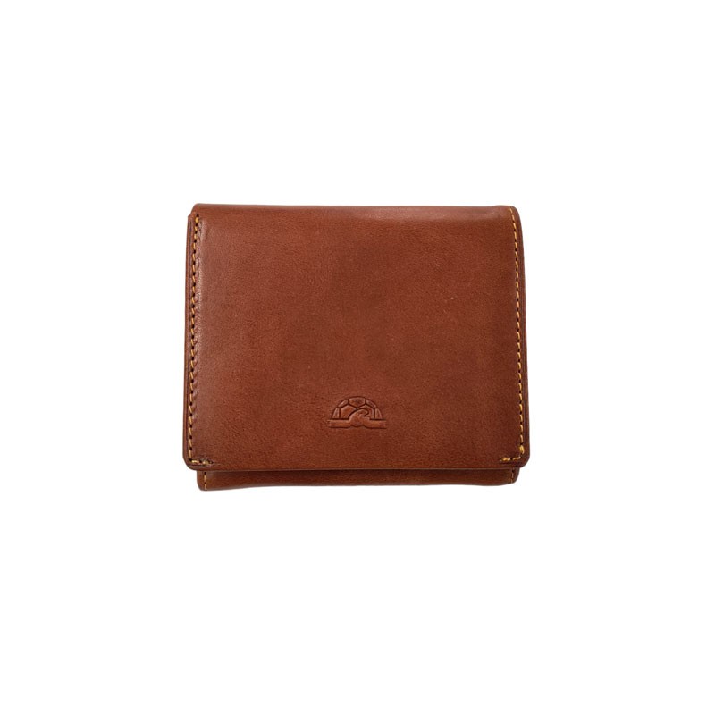 Porte-monnaie en cuir TONY PEROTTI marron vue fermé