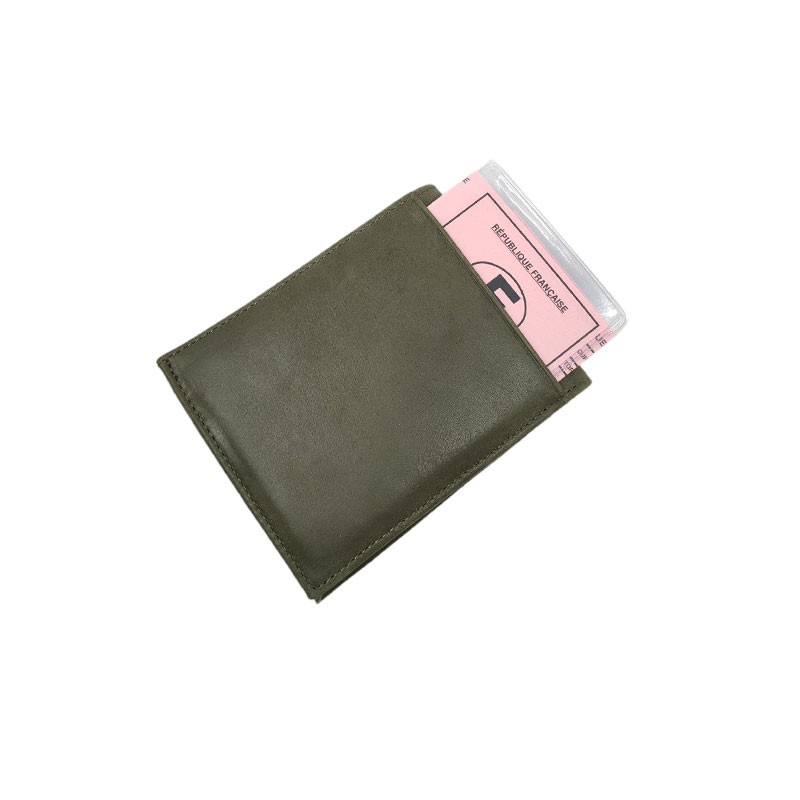 Portefeuille format italien Frandi kaki vue de dos