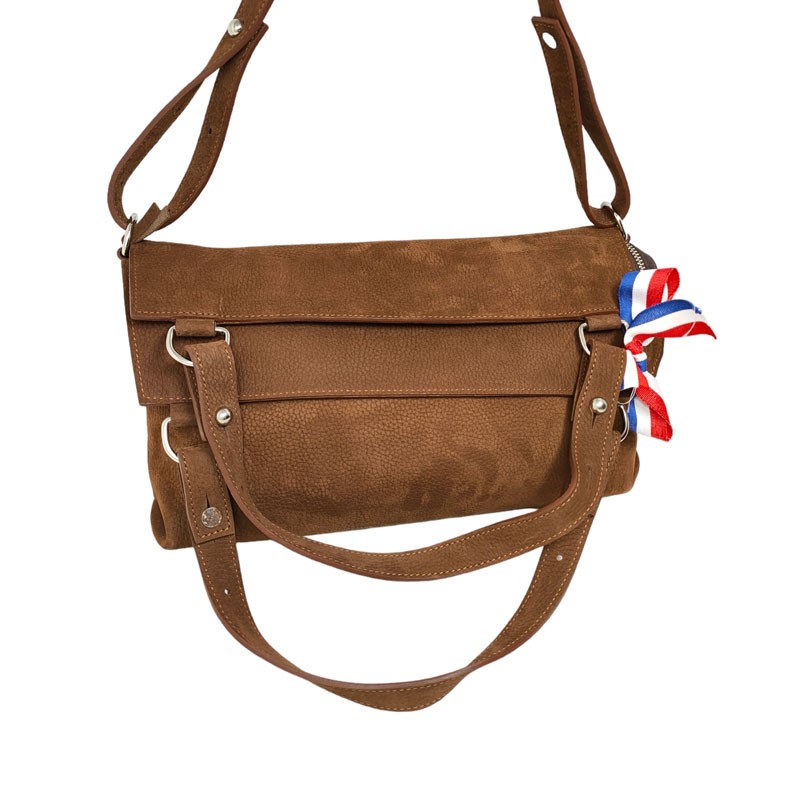 Charles et Charlus Touquet M cuir taurillon couleur marron chocolat rabat