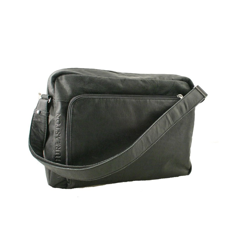 Besace A4 Arthur&Aston en bandoulière NOIR 1438-20 FACE