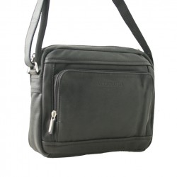 Sacoche pour tablette en cuir vieilli Arthur&Aston noir face