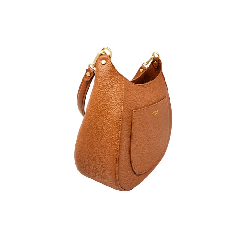 sac porté épaule pourchet marron 24073 photo côté