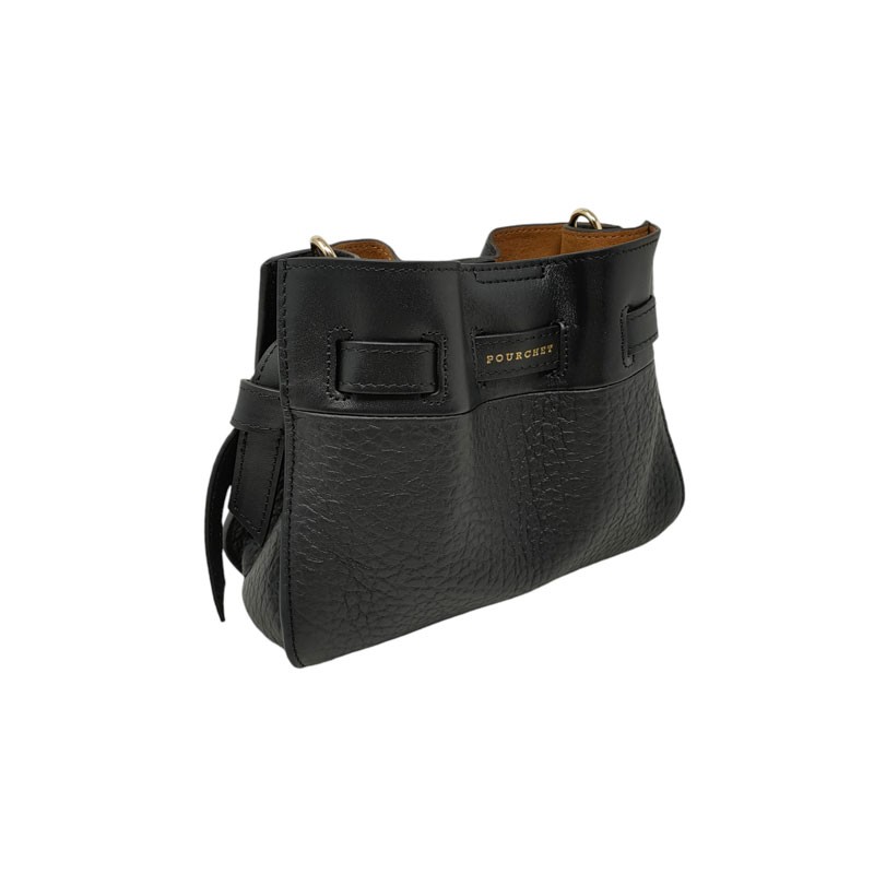 Pourchet blossom mini sac en bandoulière noir photo face