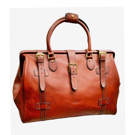 Sac de voyage en cuir KATANA marron face 33154 Sac de voyage en cuir KATANA marron face 33154