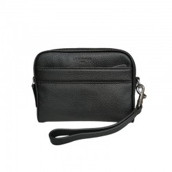 pochette main et ceinture noir Le Tanneur face