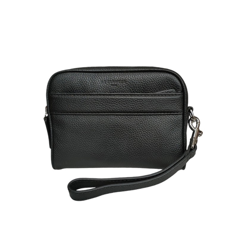 pochette main et ceinture noir Le Tanneur face