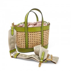 sac seau paille THE BRIDGE pistache