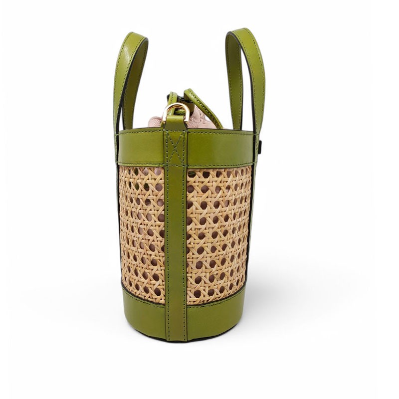 sac seau paille THE BRIDGE pistache coté