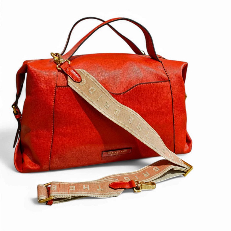 Sac de voyage 24h orange The Bridge photo face + bandoulière