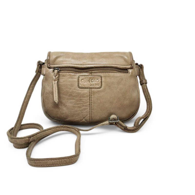 Sac rabat gianni conti vintage souple taupe dos