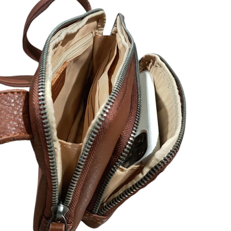 Bump bag HENON 6901 marron ouvert