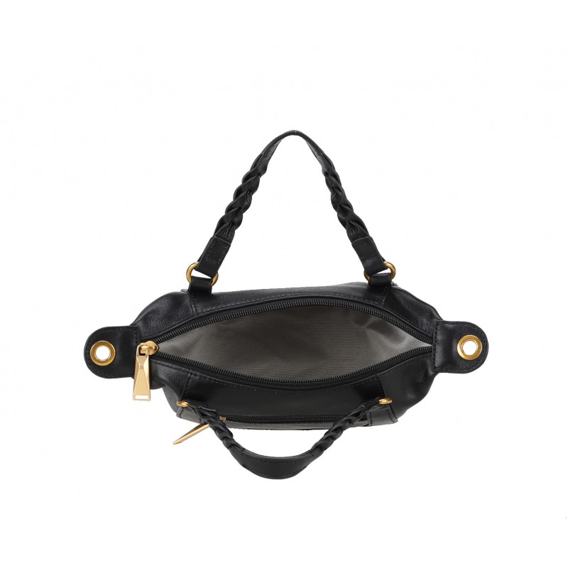 Sac Julietta  cuir noir ouvert