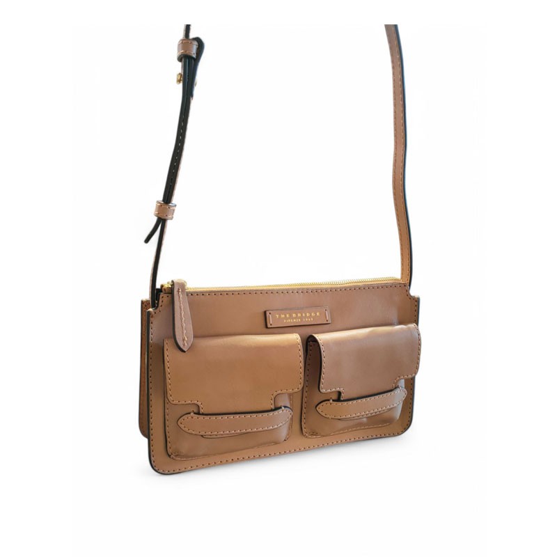 Sac trotteur zippé THE BRIDGE beige face