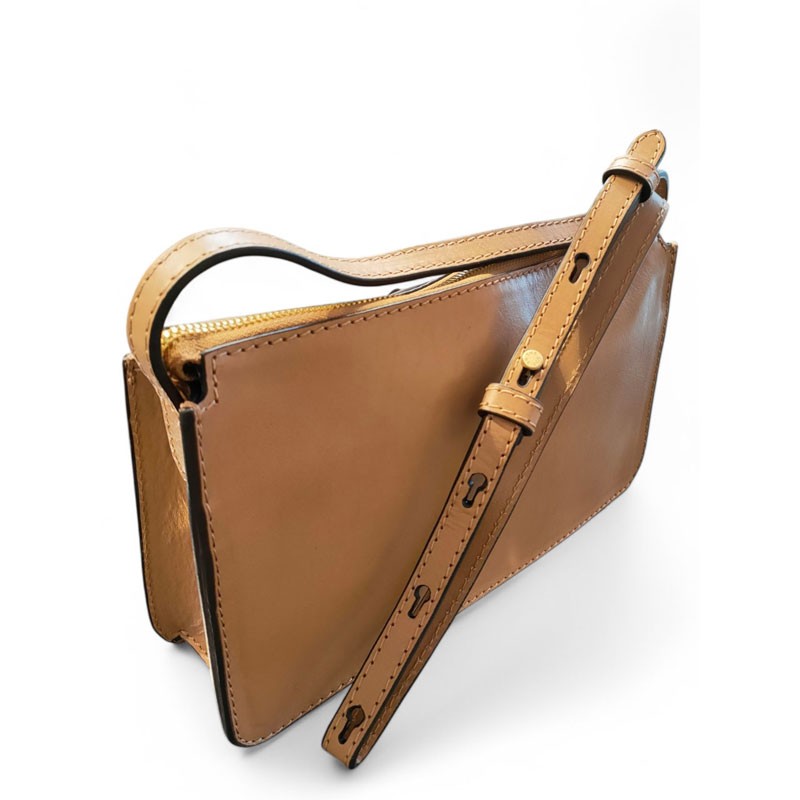 Sac trotteur zippé THE BRIDGE beige dos1