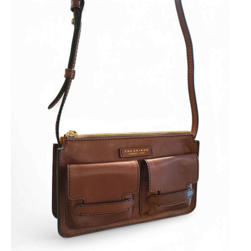 Sac trotteur zippé THE BRIDGE marron 041505