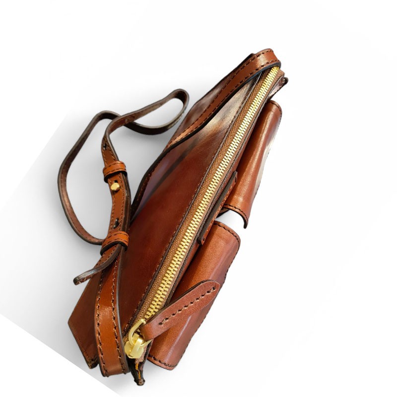 Sac trotteur zippé THE BRIDGE marron 041505 detail