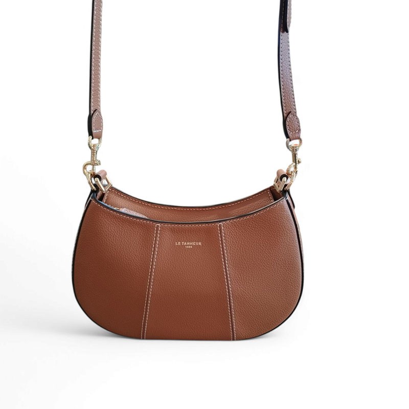 Petit sac demi lune Le Tanneur jet1050 tan face